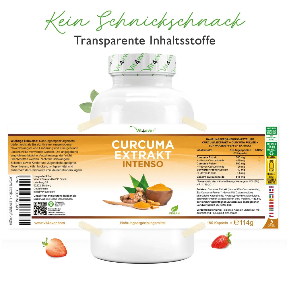 Curcuma Extrakt Intenso - 180 Kapseln