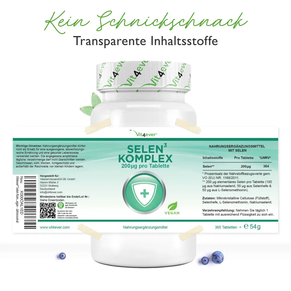 Selen 3-fach Komplex - 365 Tabletten mit je 200 µg