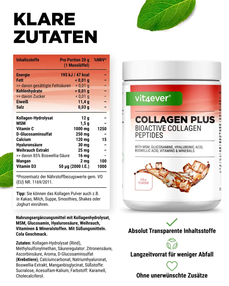 Kollagen Plus - verschiedene Geschmäcker, 500 g