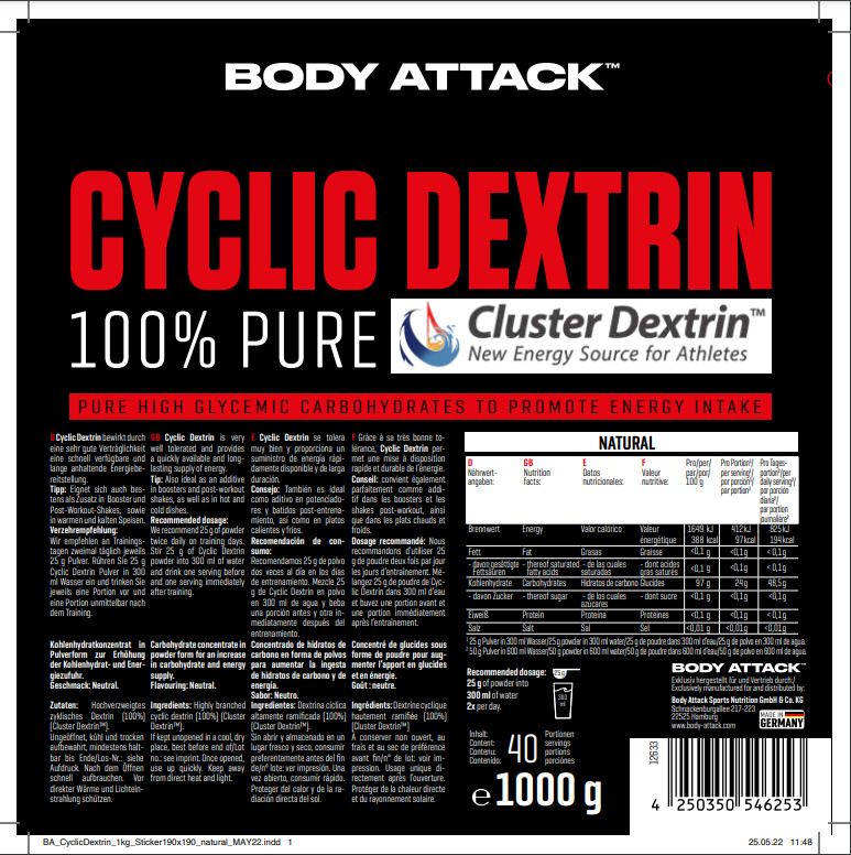 BODY ATTACK CYCLIC DEXTRIN (1kg Beutel)