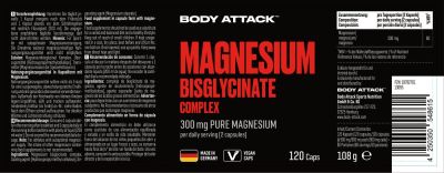 BODY ATTACK MAGNESIUM BISGLYCINATE COMPLEX (120 CAPS)