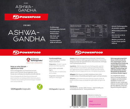 PowerFood Prime Ashwagandha KSM-66 (120 Caps)