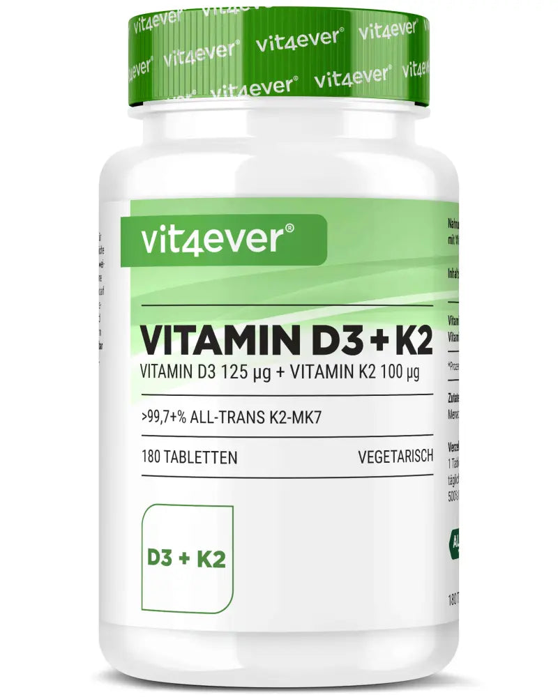 Vitamin D3 5.000 I.E. + Vitamin K2 100 mcg - 180 Tabletten