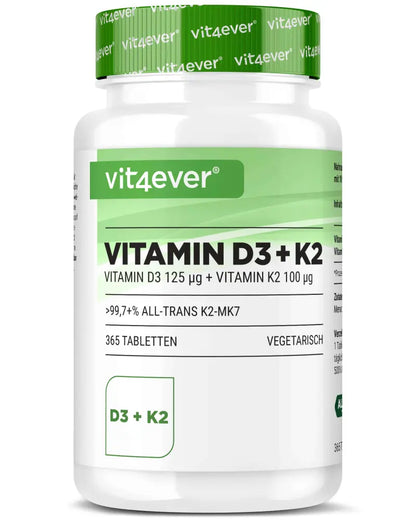Vitamin D3 5.000 I.E. + Vitamin K2 100 mcg - 365 Tabletten