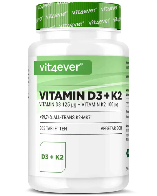 Vitamin D3 5.000 I.E. + Vitamin K2 100 mcg - 365 Tabletten