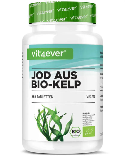Bio Kelp Extrakt (Natürliches Jod) - 365 Tabletten mit 200 µg Jod
